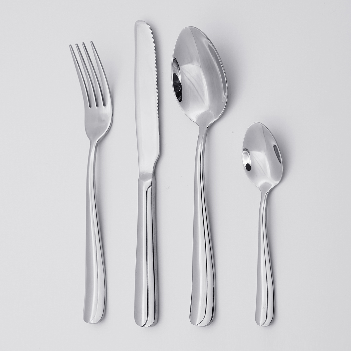 Wholesale Modern Italian Silverware 18/8 Stainless Steel Cutlery Set Exquisite 4pcs Silverware Flatware