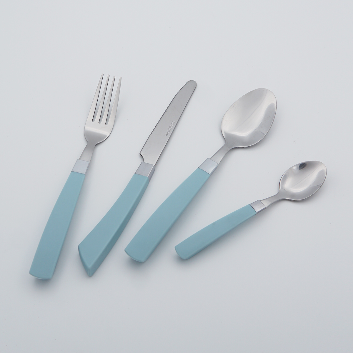 Plastic Handle Mirror Polish Stainless Steel Cutlery Food Grade Flatware Wholesale Silverware Set