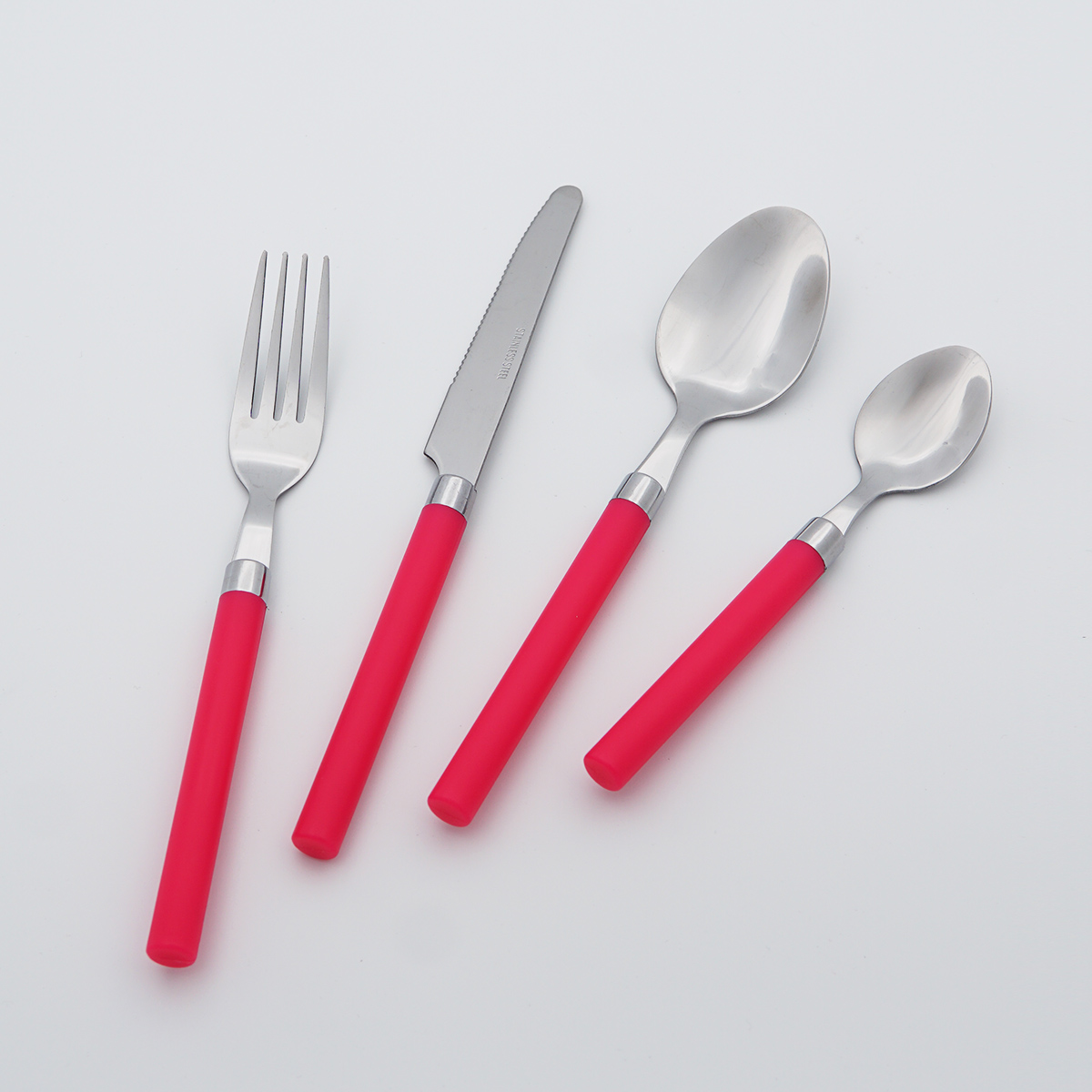 Plastic Handle Mirror Polish Food Grade Stainless Steel Cutlery Flatware Wholesale Silverware Set