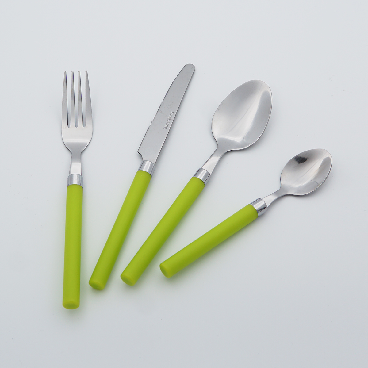 Plastic Handle Mirror Polish Food Grade Stainless Steel Cutlery Flatware Wholesale Silverware Set