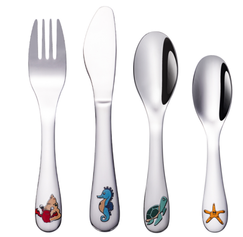 Cute cartoon plastic stainless steel tableware