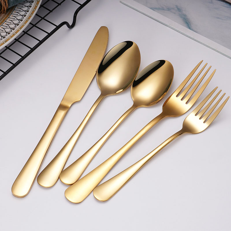 Hot Gold Restaurant Flatware Shiny Stainless Steel Cutlery Set
