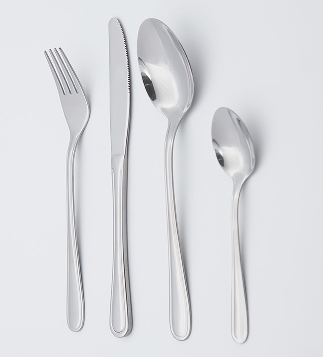 QZQ Hot Selling Wholesale Simple Mirror Polish Food Grade Stainless Steel Cutlery Flatware Silverware Set for Restaurant Hotel
