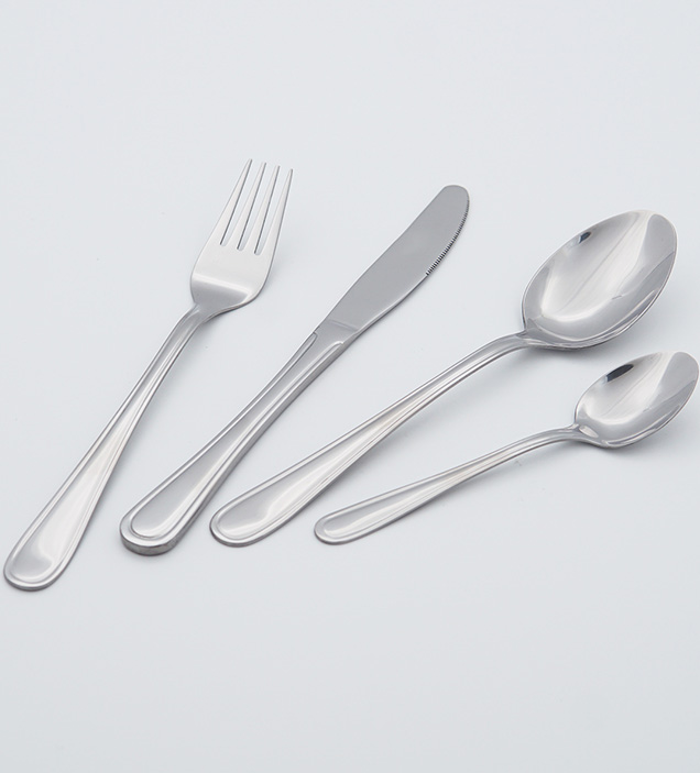 QZQ Hot Selling Wholesale Simple Mirror Polish Food Grade Stainless Steel Cutlery Flatware Silverware Set for Restaurant Hotel