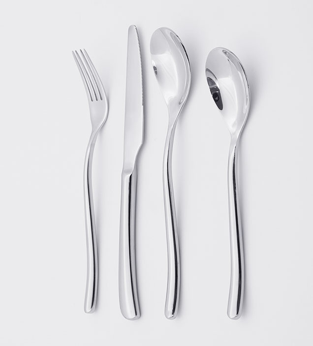 QZQ Hotel Cutlery Set Butter Knife and Fork Serving Spoon Flatware Stainless Steel 24pc Dinner Set