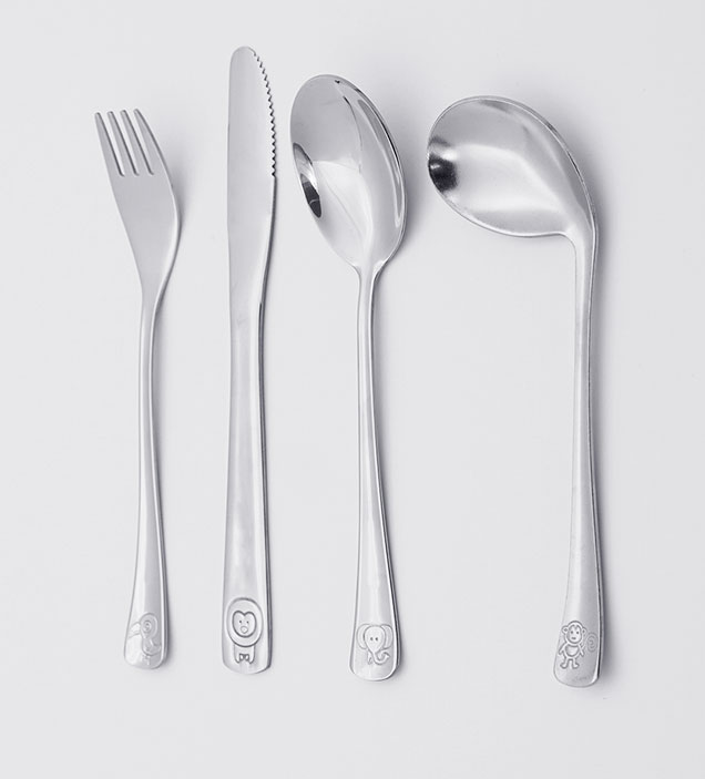 18/8 Stainless Steel Children Cutlery Set, Kids Silverware Flatware with Funny Pattern