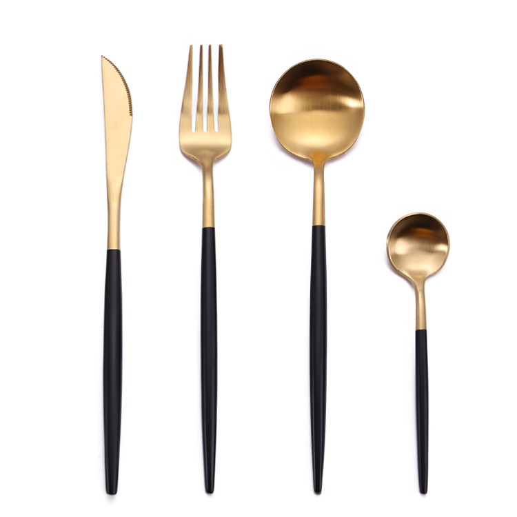 SUS304 Gold Plated Stainless Steel Cutlery Set