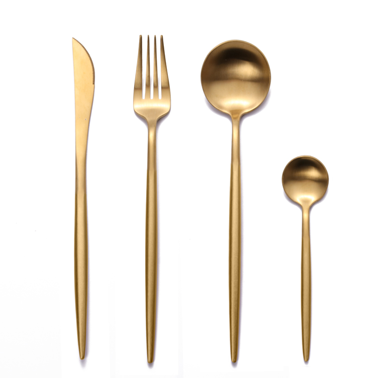 SUS304 Gold Plated Stainless Steel Cutlery Set