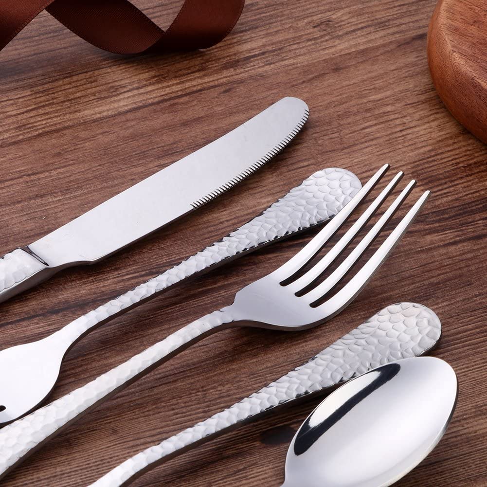 Wholesale Hammered Cutlery 18/10 Stainless Steel Flatware Silverware Set