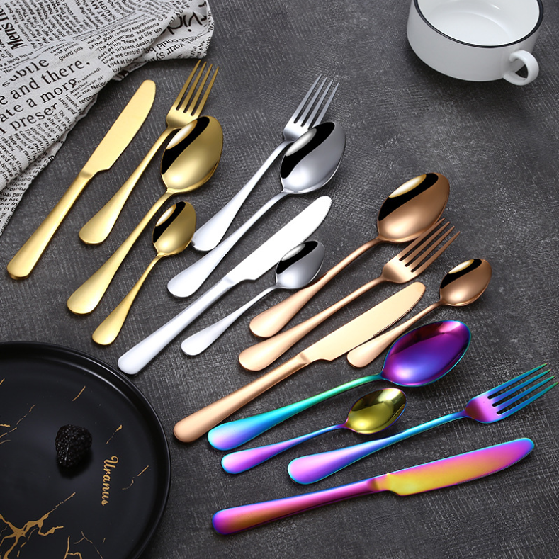 Wholesale Amazon Hot Mirror Polish Silverware Flatware Restaurant Stainless Steel Cutlery Set