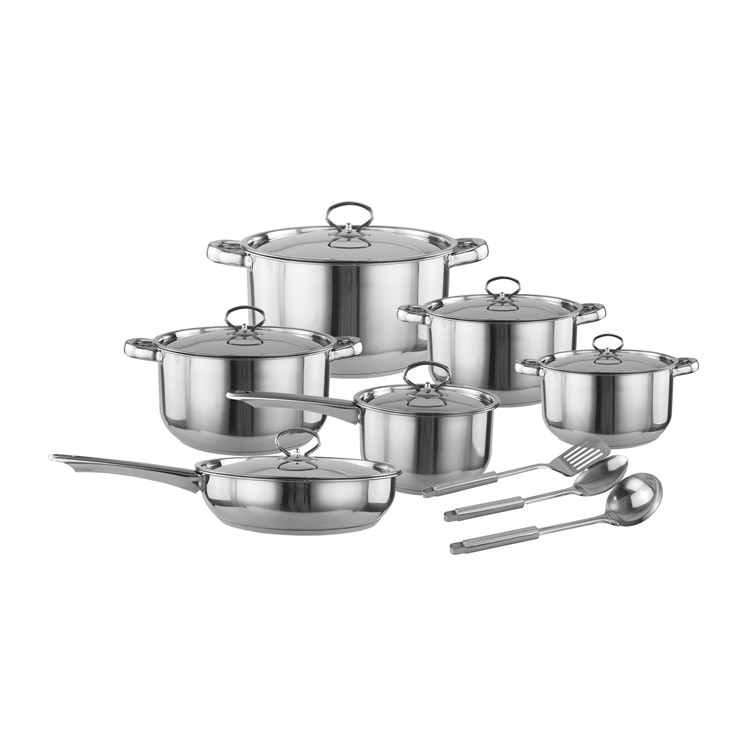 Wholesale Kitchen Accessories 15pcs Stainless Steel Kitchenware Nonstick Cookware Sets