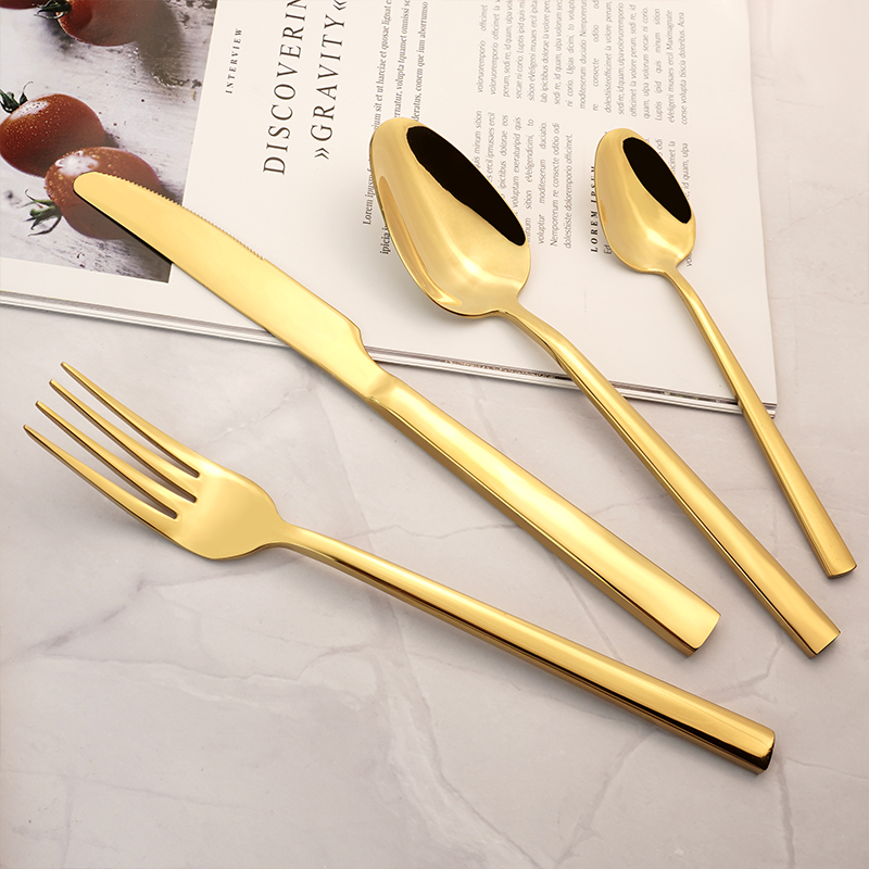 High Quality Stylish Stainless Steel Cutlery Flatware Set Food Grade Silverware Wholesale for Restaurant Hotel Amazon