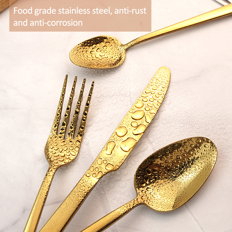 High Quality Stylish Stainless Steel Cutlery Flatware Set Food Grade Silverware Wholesale for Restaurant Hotel Amazon