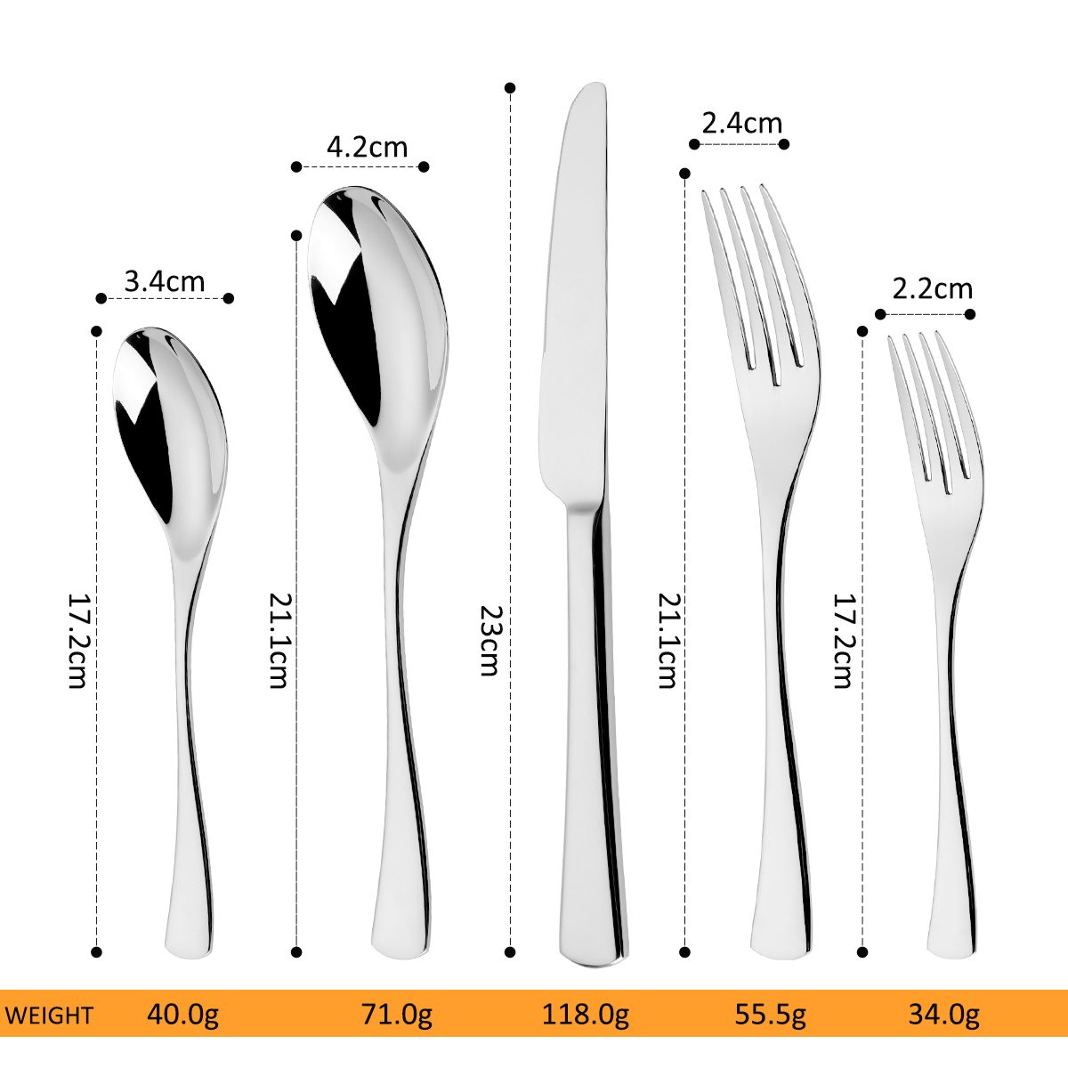 Luxury Wedding 5Pcs Stainless Steel Cutlery Set