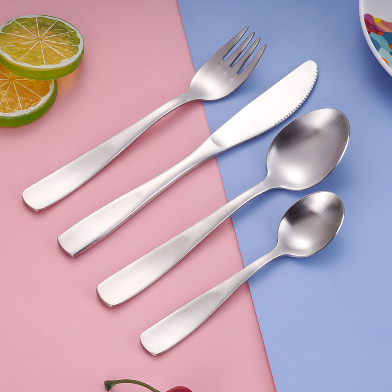 Reusable Feeding Training 4 Pcs Knife Fork Spoon Stainless Steel Flatware Sets