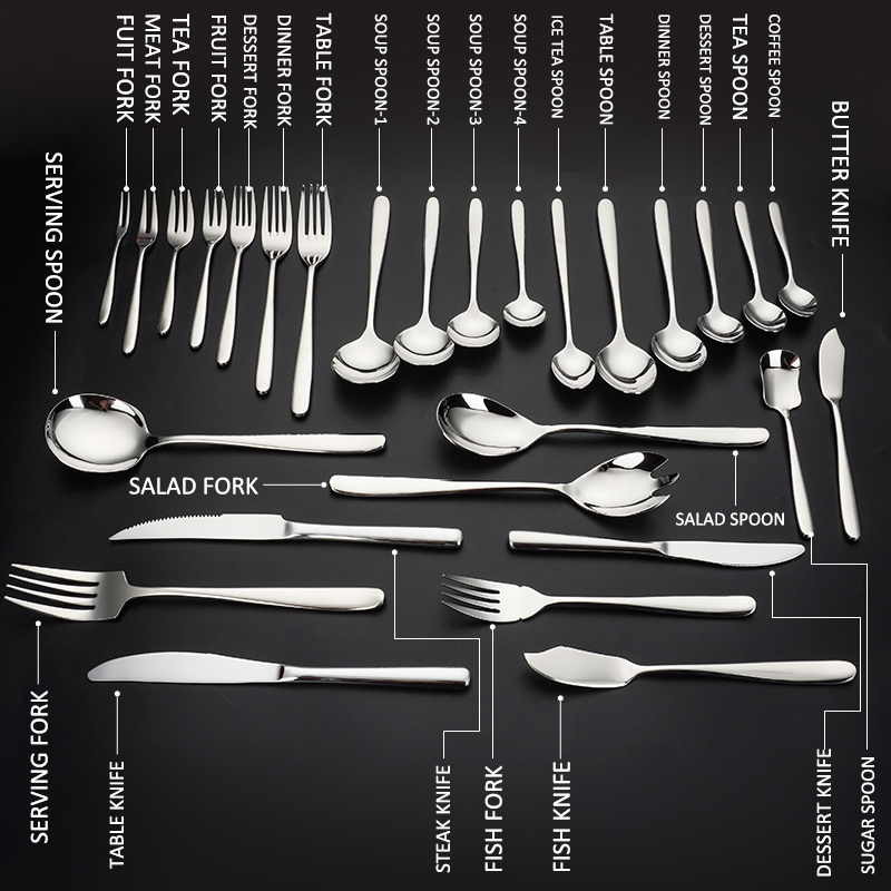 28Pcs 304 Thick Stainless Steel Cutlery Set