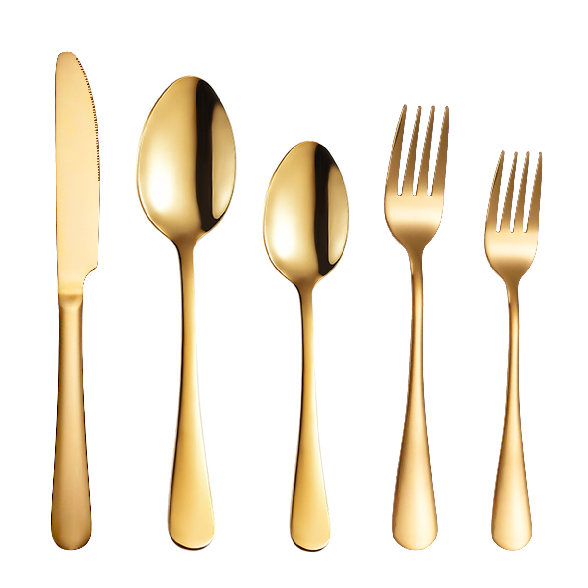 Wholesale Amazon Hot Gold Flatware Restaurant Shiny Stainless Steel Cutlery Set