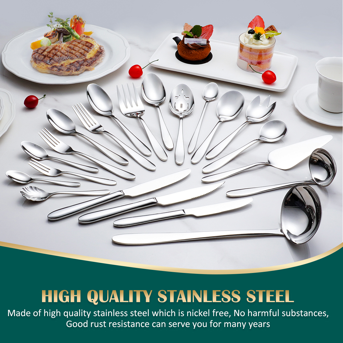 21Pcs Stainless Steel Cutlery 18/10