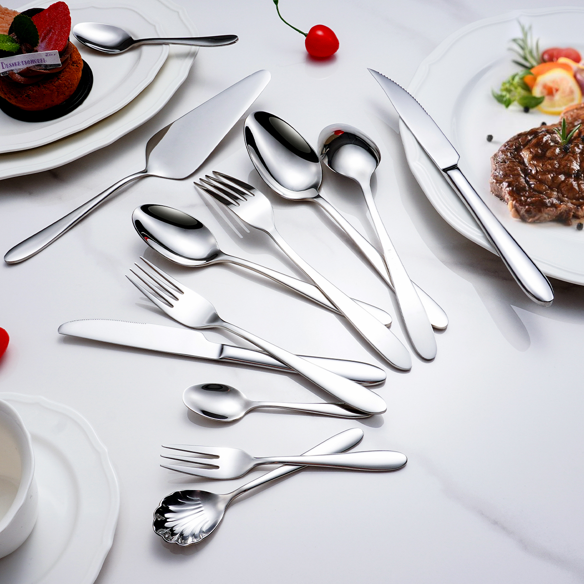 21Pcs Stainless Steel Cutlery 18/10