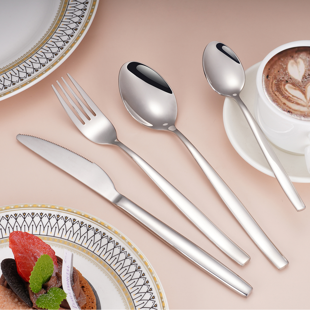 4 Pieces Stainless-Steel Silverware Set
