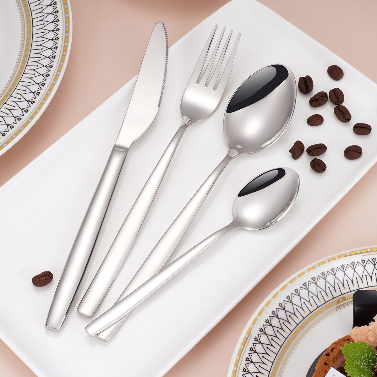 4 Pieces Stainless-Steel Silverware Set