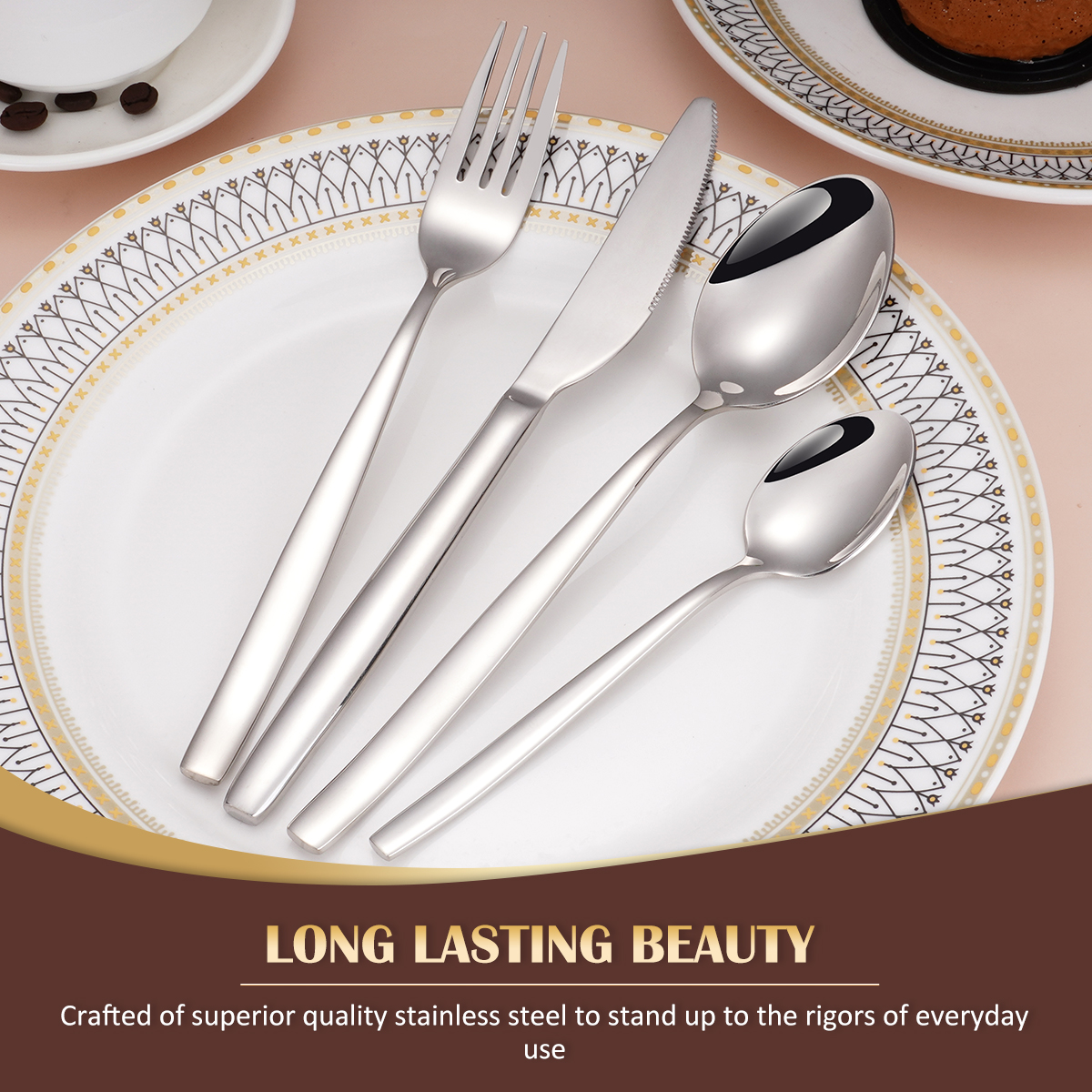 4 Pieces Stainless-Steel Silverware Set