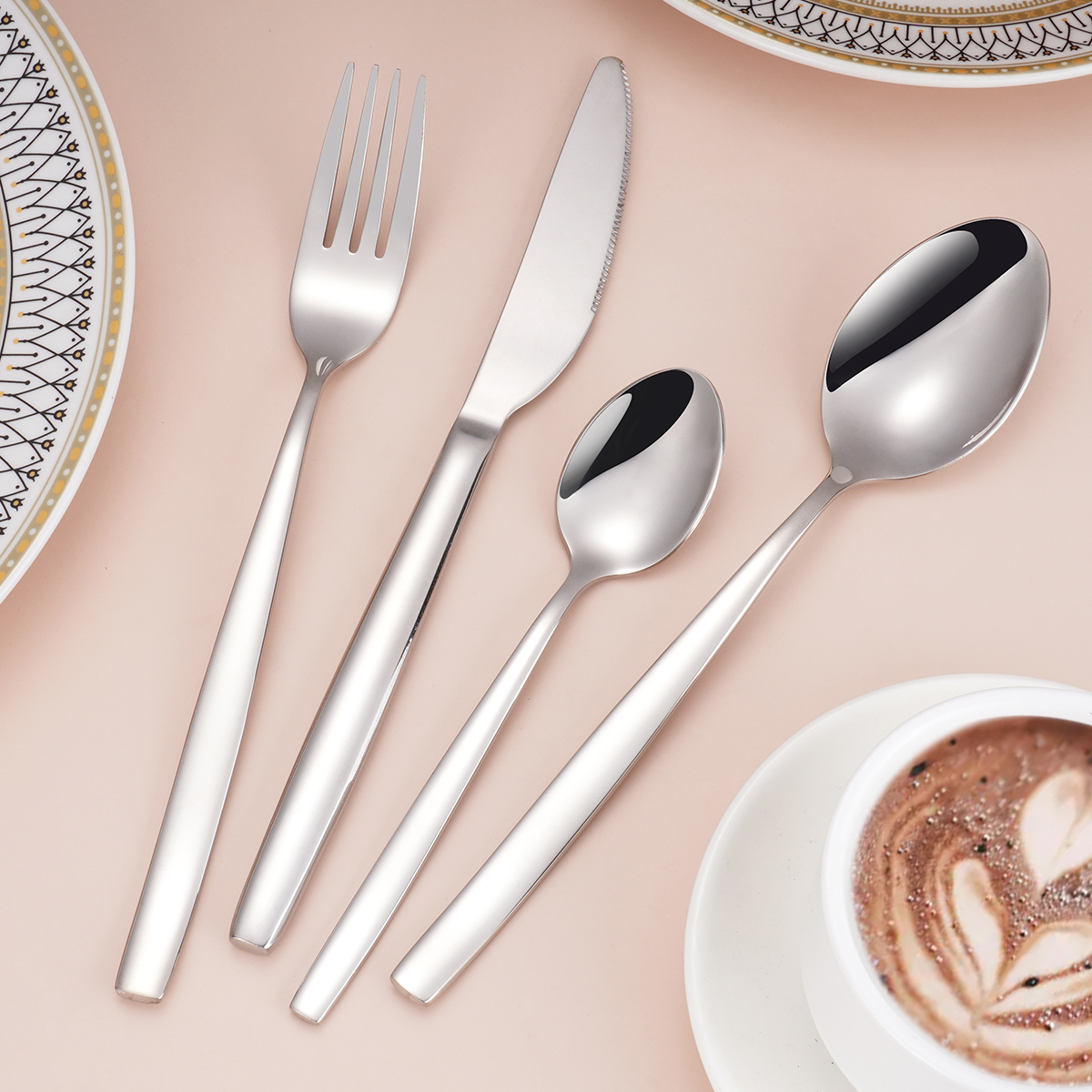 4 Pieces Stainless-Steel Silverware Set
