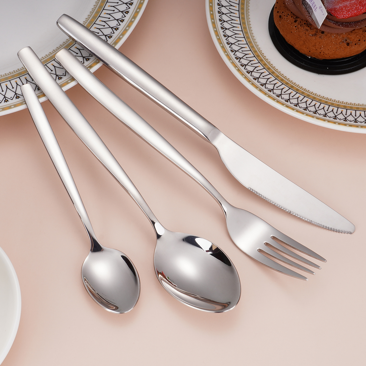 4 Pieces Stainless-Steel Silverware Set