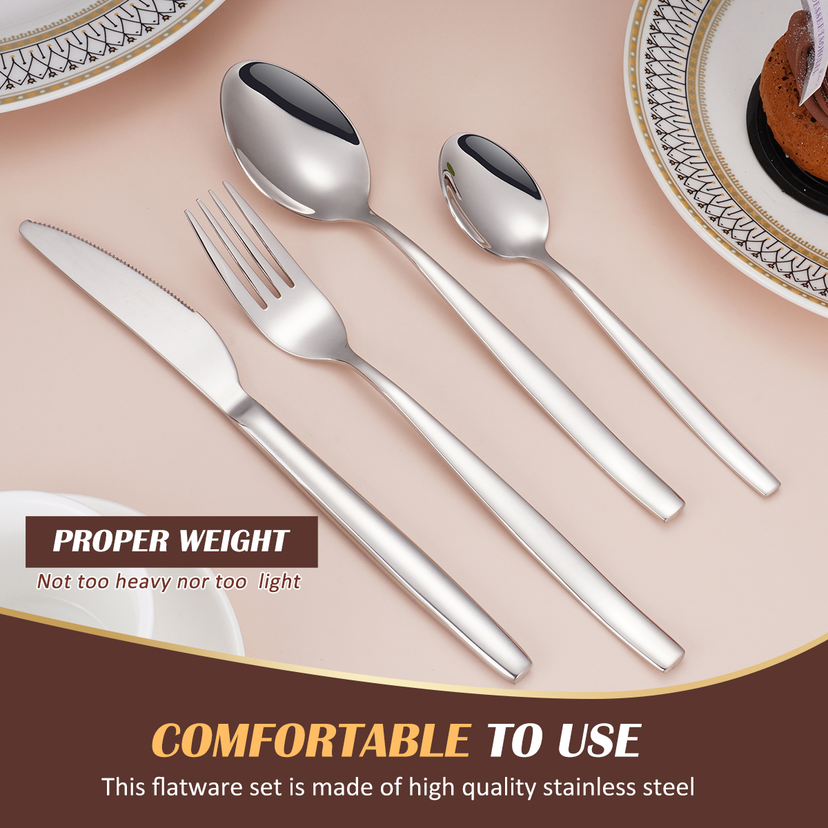 4 Pieces Stainless-Steel Silverware Set