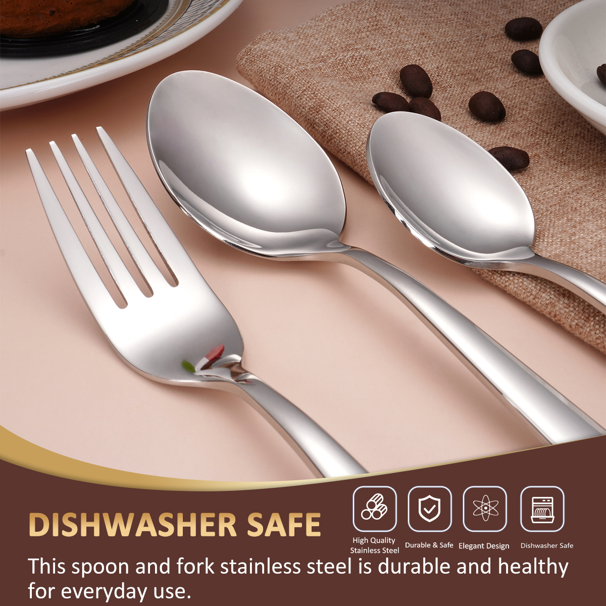 4 Pieces Stainless-Steel Silverware Set