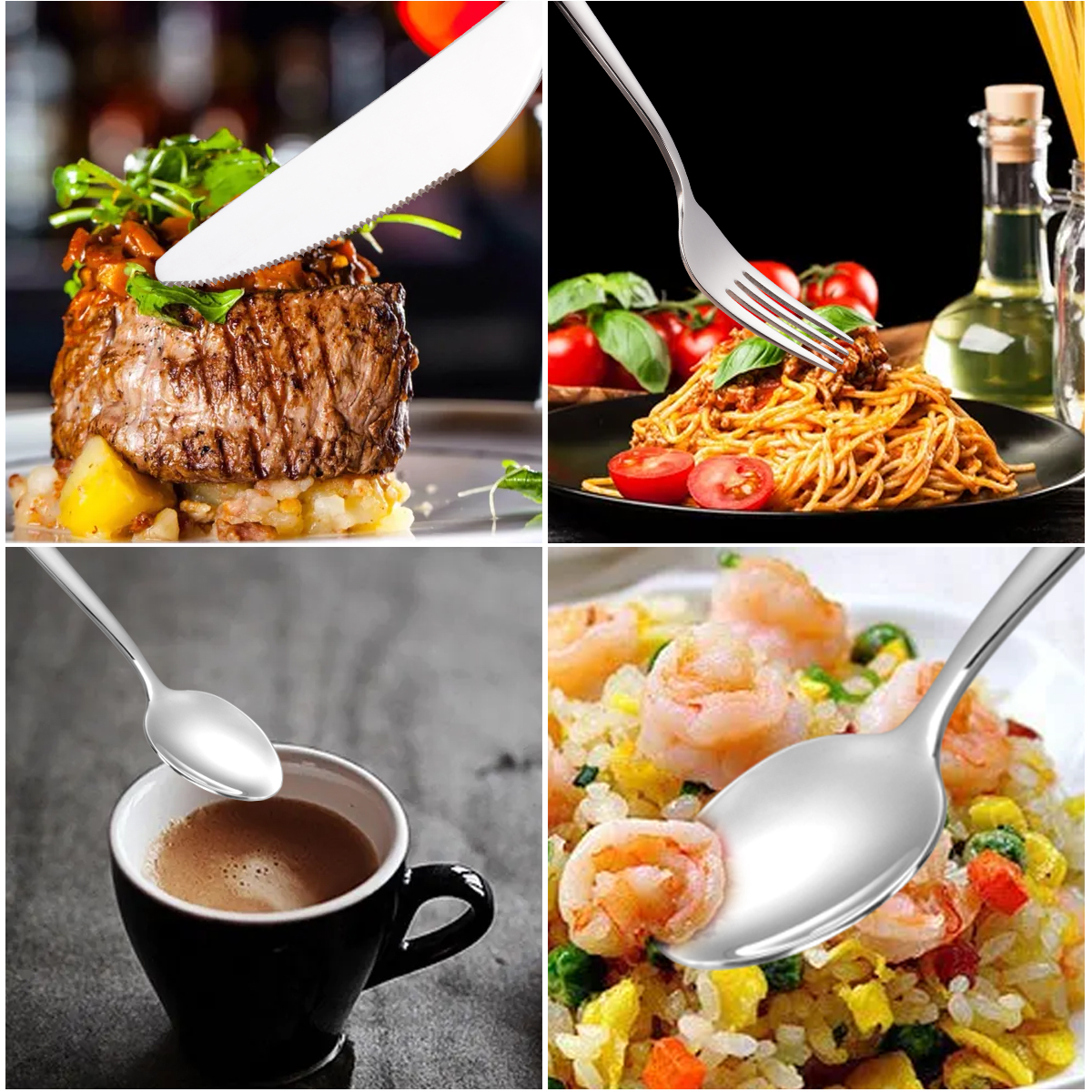 4 Pieces Stainless-Steel Silverware Set