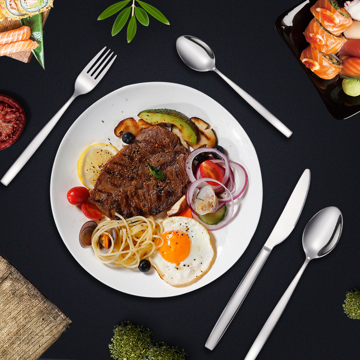 4 Pieces Stainless-Steel Silverware Set