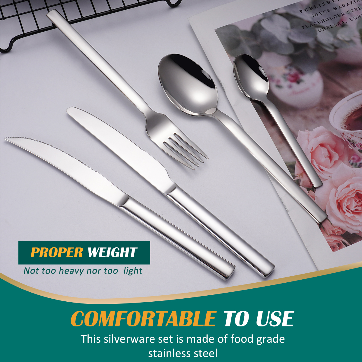 5 Pieces Thick Stainless Steel Cutlery Set