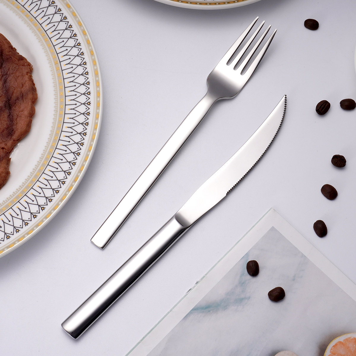 5 Pieces Thick Stainless Steel Cutlery Set