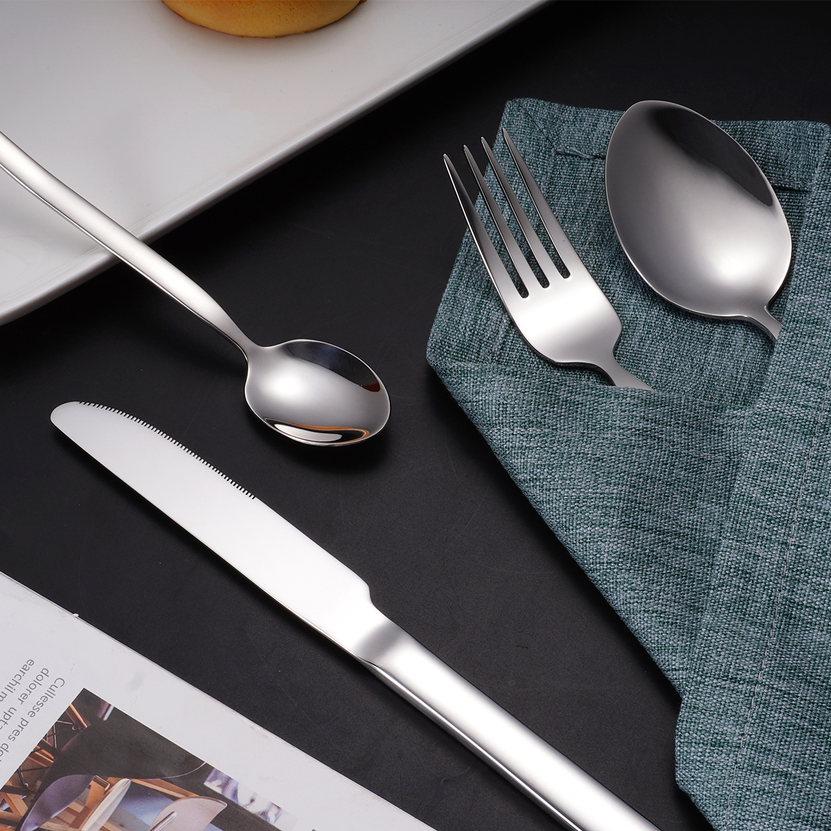 4 Pieces Mirror Polished Stainless Steel Cutlery Set
