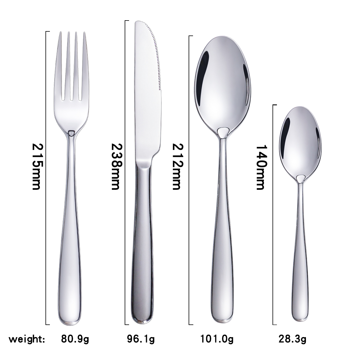 Durable Food-grade Stainless Steel Cutlery Set