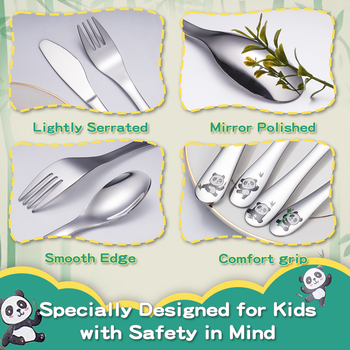 Cute Cartoon Stainless Steel Tableware