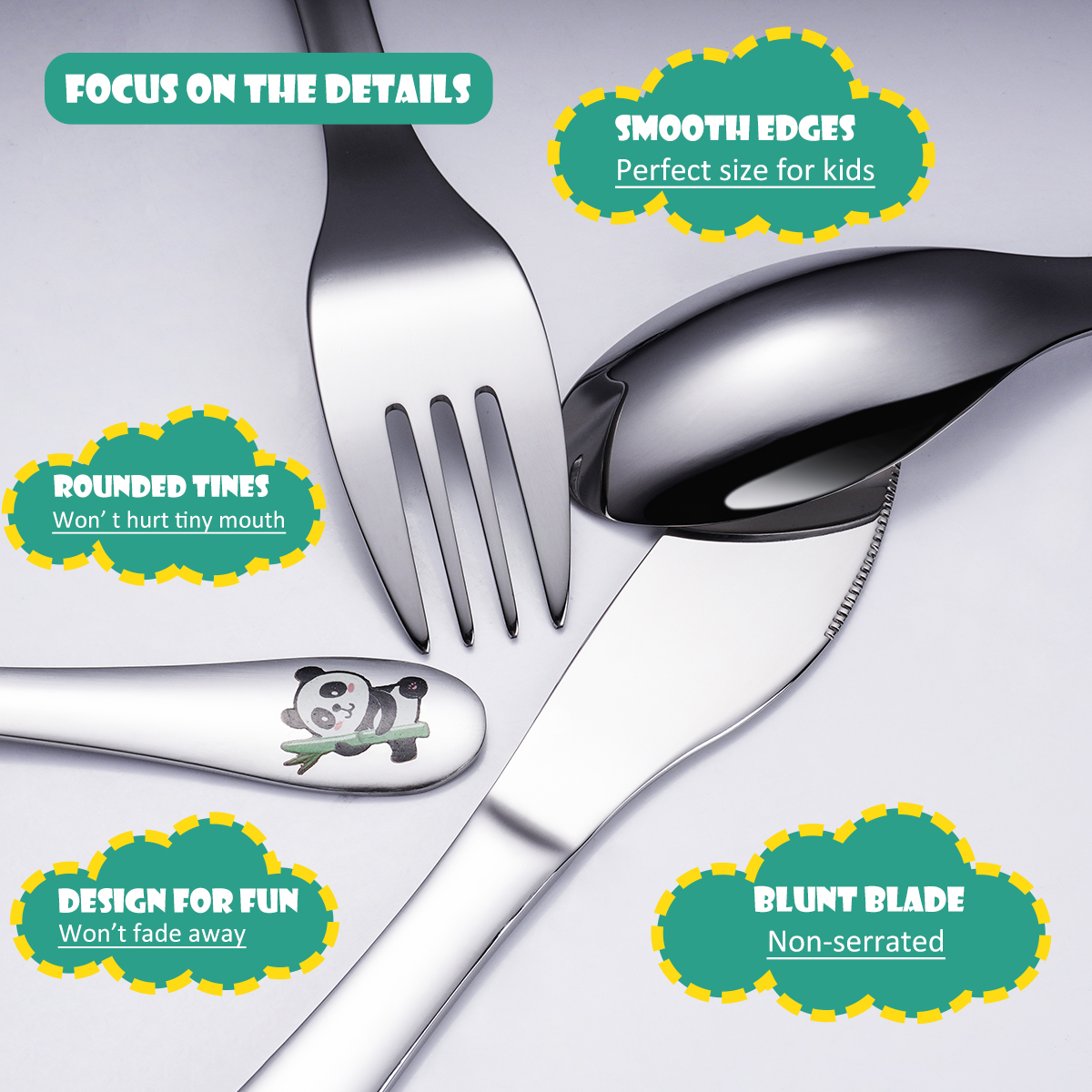 Cute Cartoon Stainless Steel Tableware