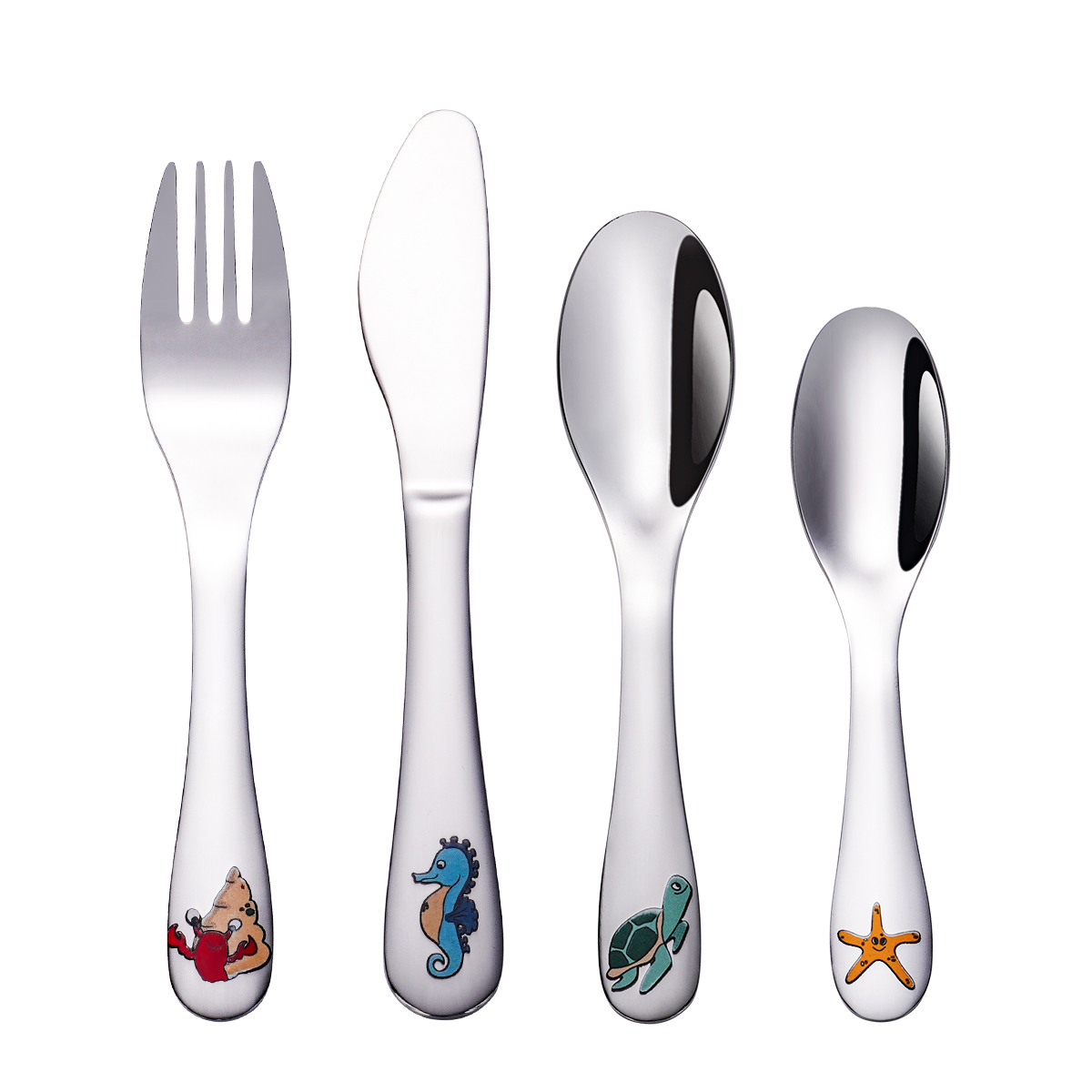 Cute cartoon plastic stainless steel tableware