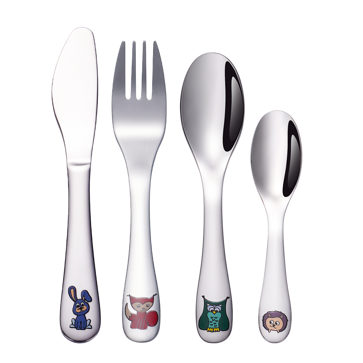 Cute cartoon plastic stainless steel tableware