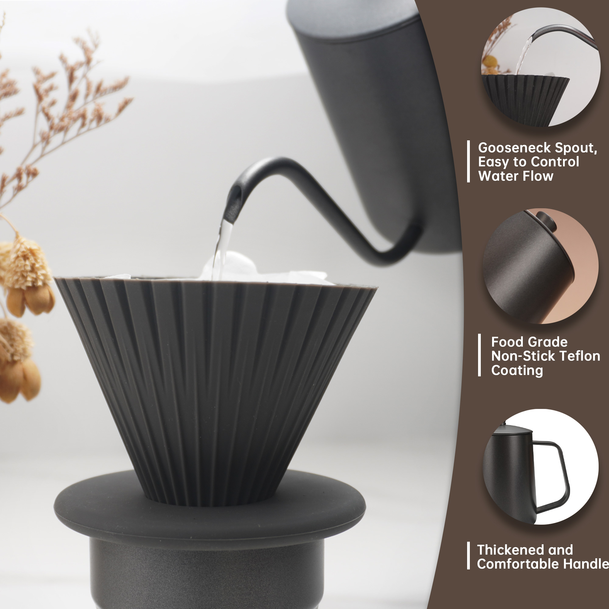 Customize Logo Stainless Steel Coffee Maker Set