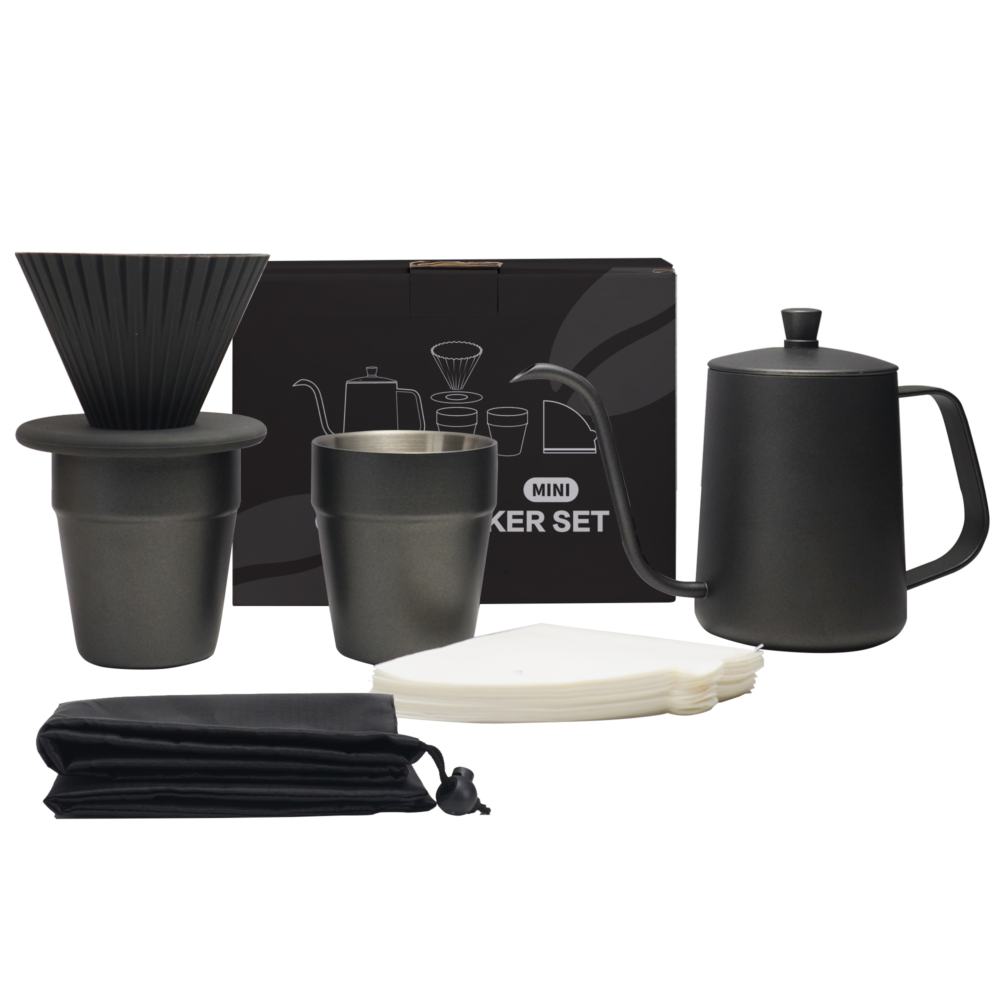 Customize Logo Stainless Steel Coffee Maker Set