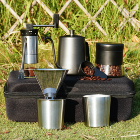 Camping Coffee Set With Manual Grinder Mug